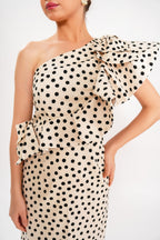 Polka One Shoulder Dress