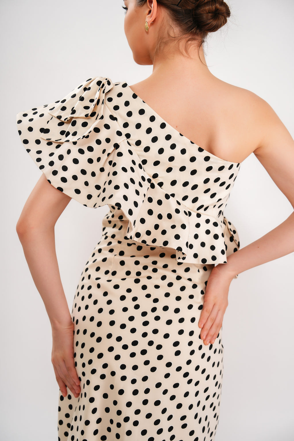 Polka One Shoulder Dress