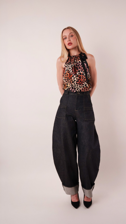 Obsidian Barrel-Leg Jeans