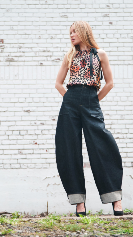 Obsidian Barrel-Leg Jeans