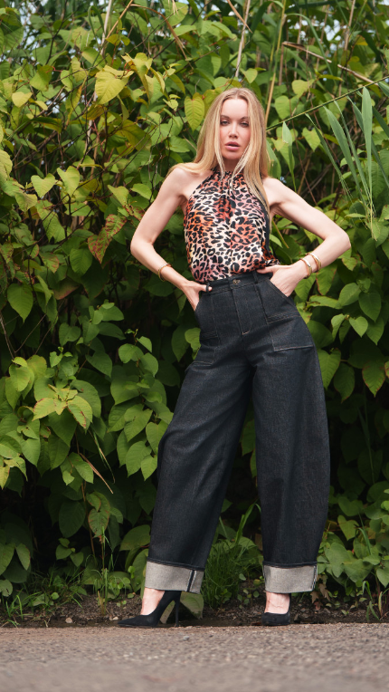 Obsidian Barrel-Leg Jeans